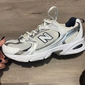 New Balance White and Gray Running Shoes